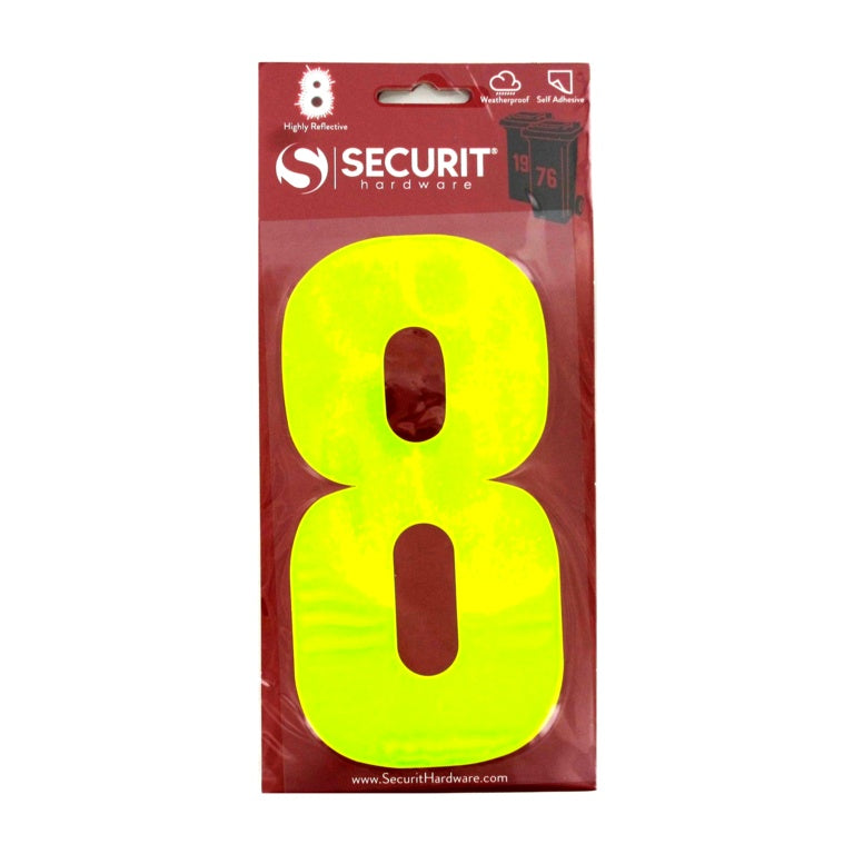Securit Hi Vis Self Adhesive Wheelie Bin Numbers No 9 160mm