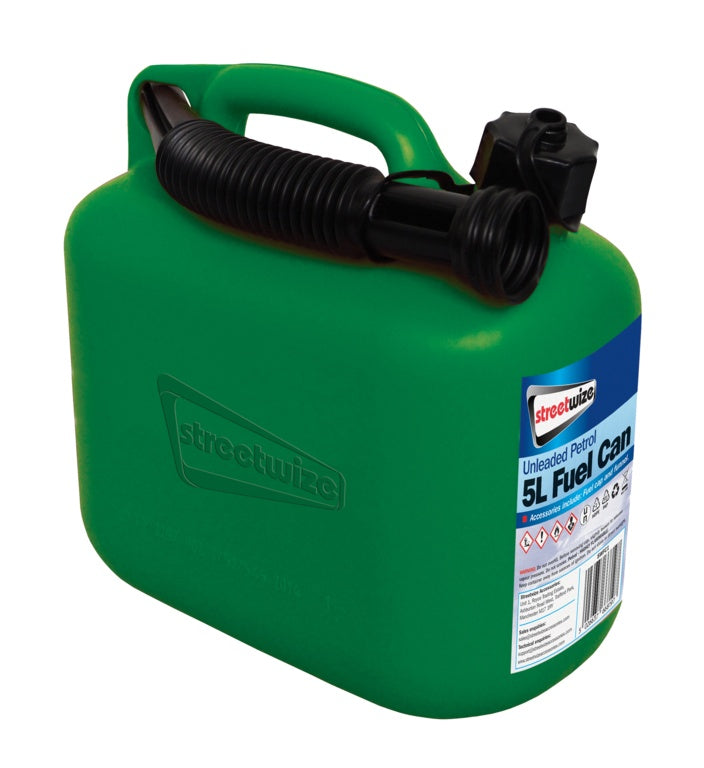 Streetwize Unleaded Fuel Can Green 5 L