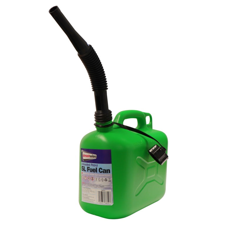 Streetwize Unleaded Fuel Can Green 5 L
