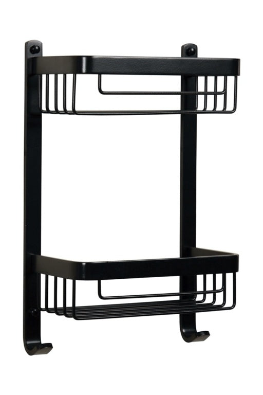 Croydex Aluminium Chunk 2 Tier Basket Black