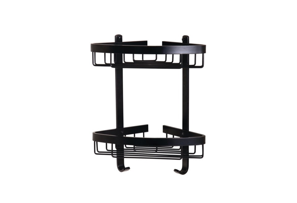 Croydex Aluminium Chunk 2 Tier Basket Black