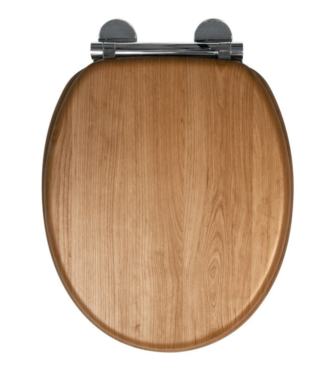 Croydex Light Oak Flexi Fix Toilet Seat Soft Close Quick Release