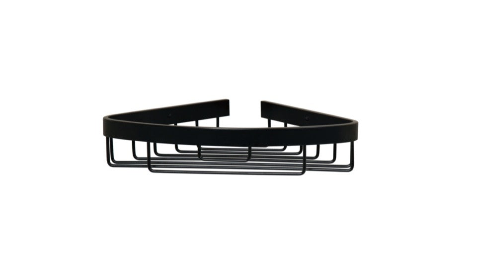 Croydex Aluminium Chunk Corner Basket Black