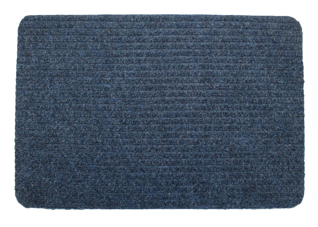 Groundsman Basic Ribbed Indoor Doormat 40 X 60cm Blue