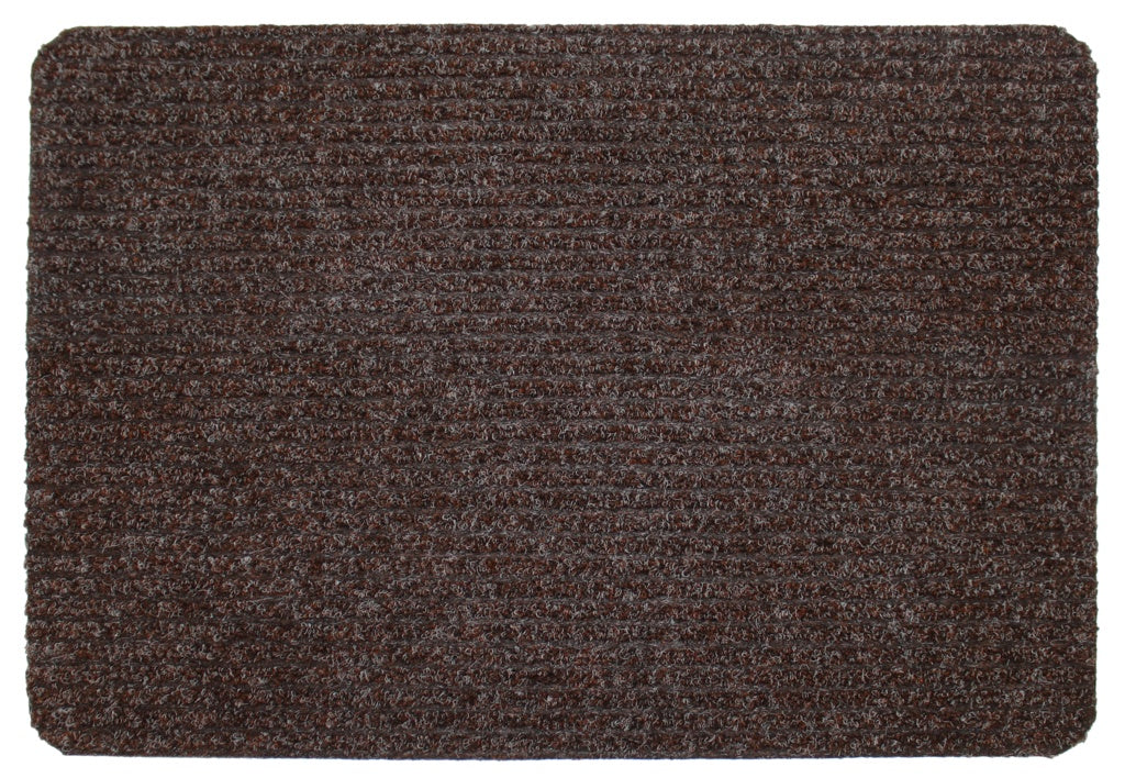 Groundsman Basic Ribbed Indoor Doormat 50 X 80cm Dark Brown