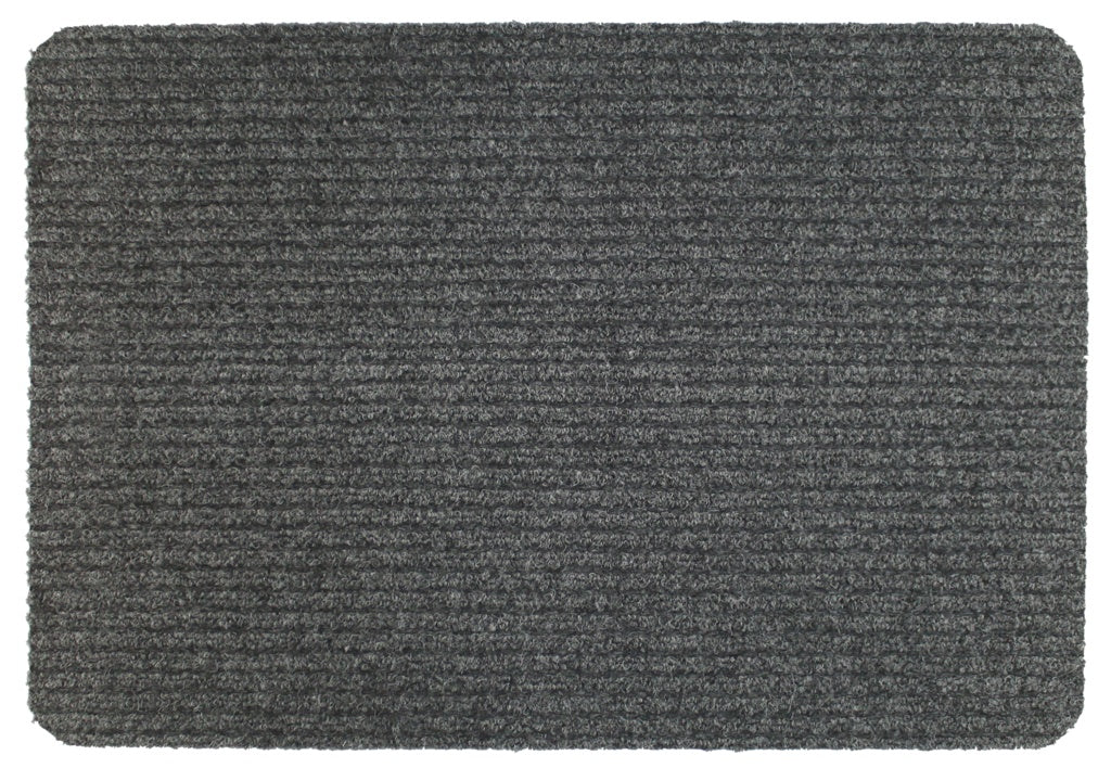 Groundsman Basic Ribbed Indoor Doormat 50 X 80cm Light Grey