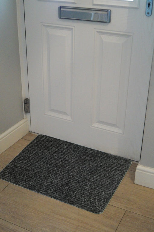 Groundsman Basic Ribbed Indoor Doormat 50 X 80cm Anthracite