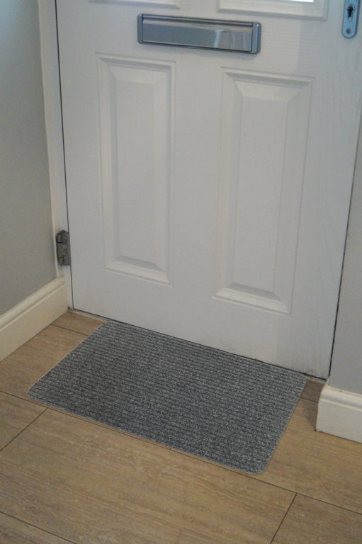 Groundsman Basic Ribbed Indoor Doormat 40 X 60cm Light Grey