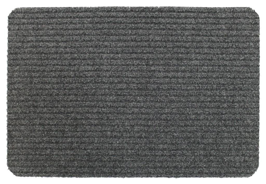 Groundsman Basic Ribbed Indoor Doormat 40 X 60cm Light Grey