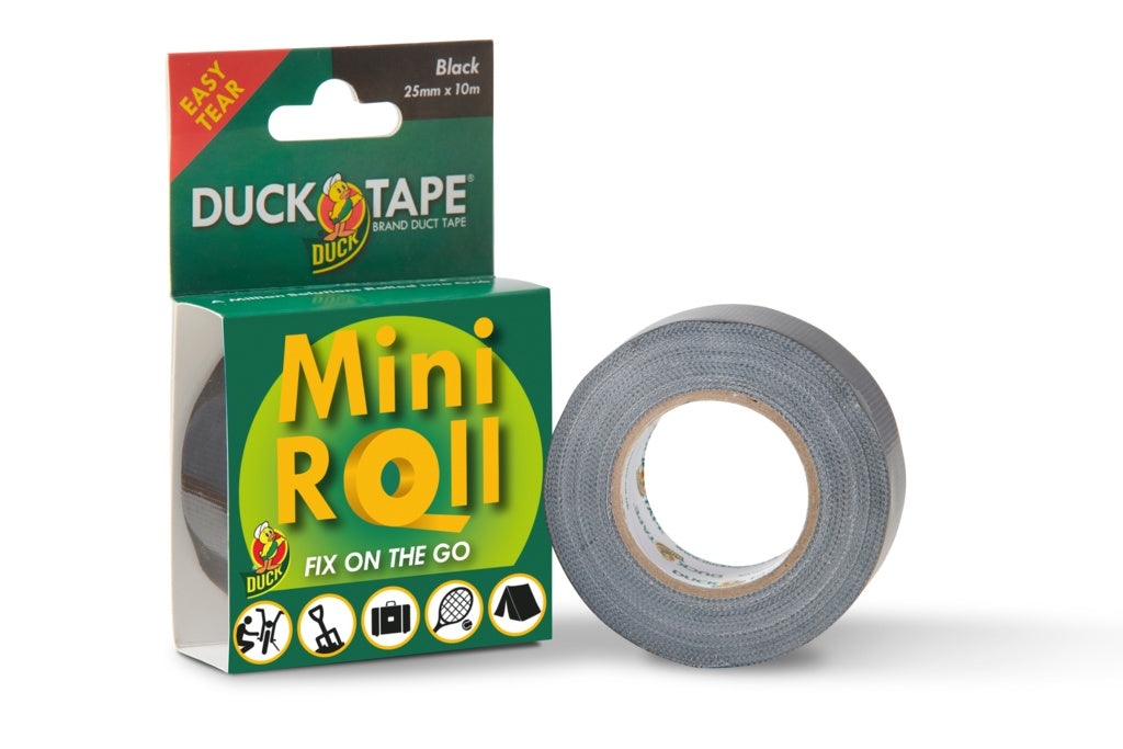 Duck Tape Black Mini Roll 25mm X 10m