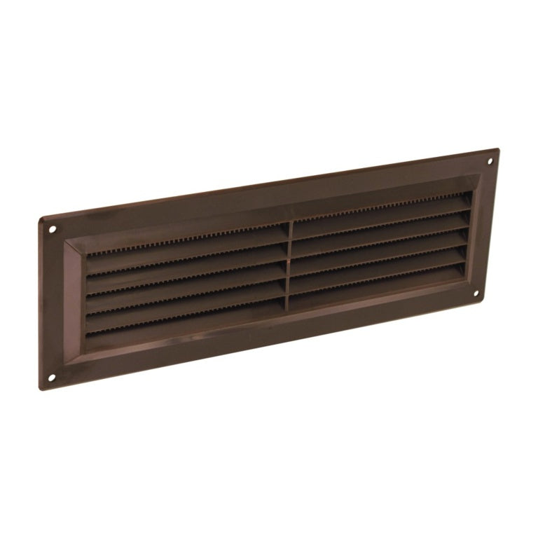 Securit Plastic Louvre Vent Brown Fixed Fly
