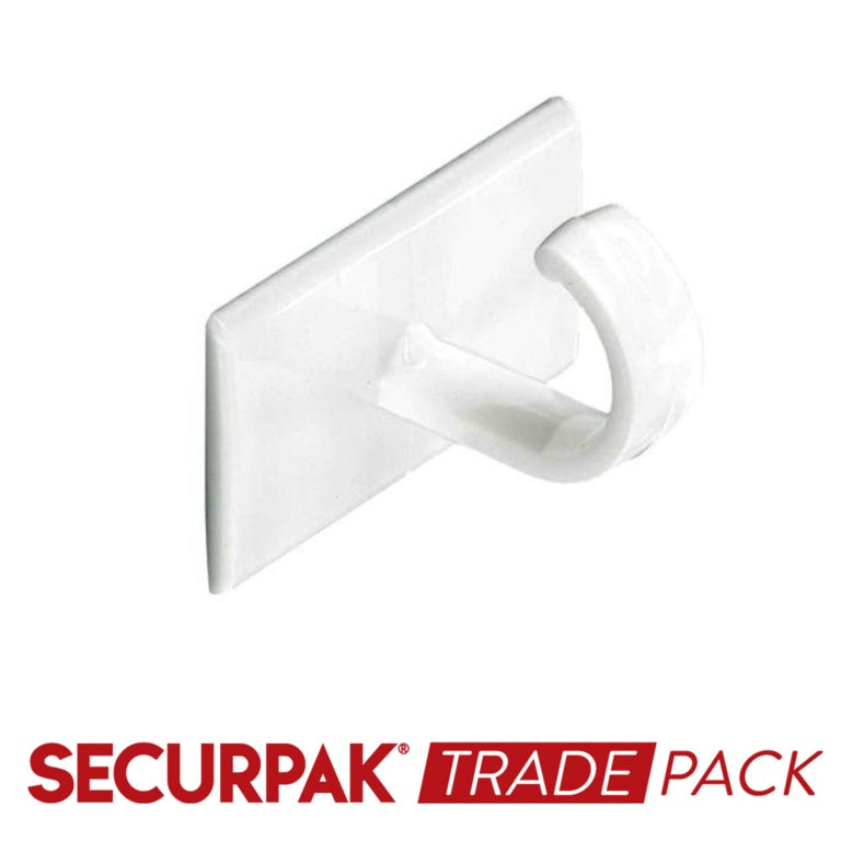 Securpak Self Adhesive Cup Hook White 10 Pack