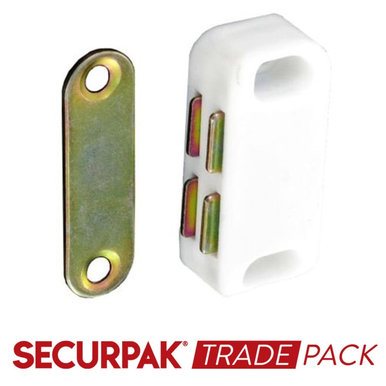 Securpak Magnetic Catch White 30mm 25 Pack