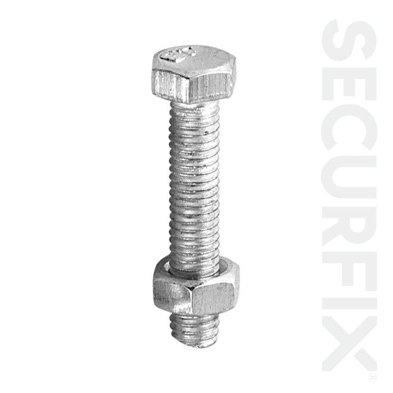 Securfix Hex Bolt Zinc Plated M5 X25mm 25 Pack