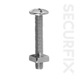 Securfix Roof Bolt Zinc Plated M6 X30mm 25 Pack