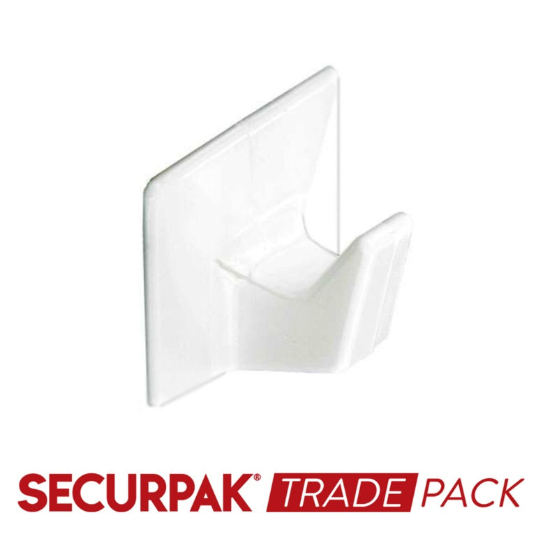 Securpak Self Adhesive Hook White L 5 Pack
