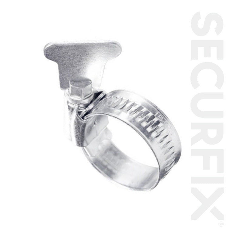 Securfix Hose Clip 16 25mm Thumbturn Zinc Plated 5 Pack
