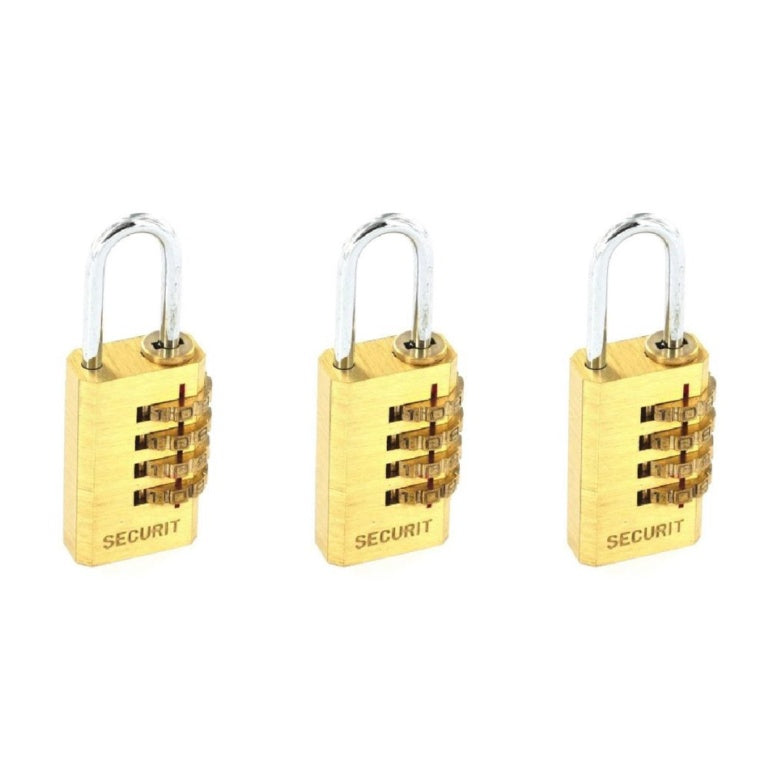 Securit Reset Brass Code Lock 20mm Pack Of 5