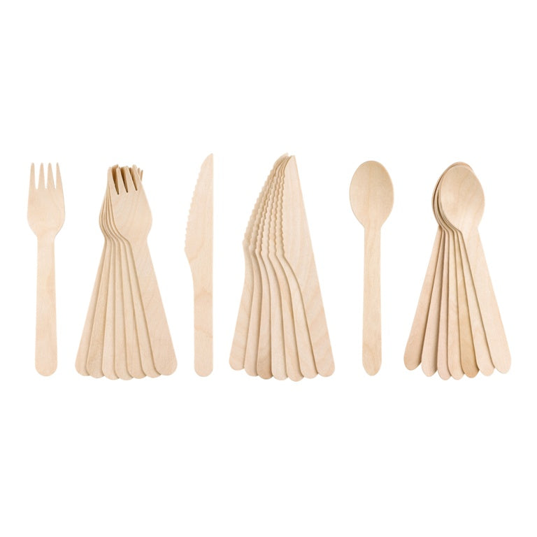 Chef Aid Wooden Cutlery Assorted Pack Of 24