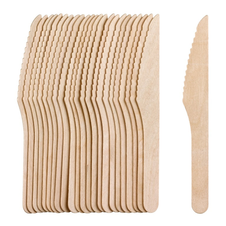 Chef Aid Wooden Cutlery Knives Pack Of 24