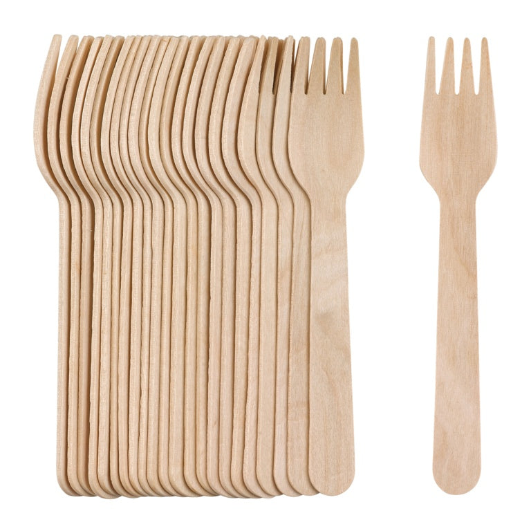 Chef Aid Wooden Cutlery Forks Pack Of 24