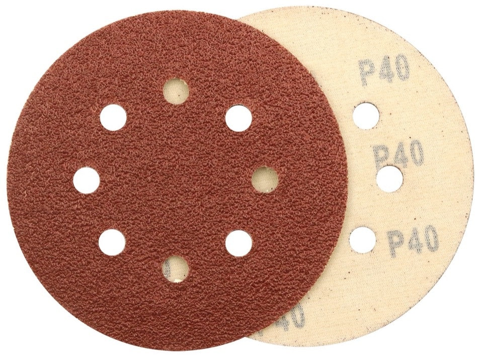 Abracs Al/Ox Sanding Disc Pack 10 125mm X 40 Grit