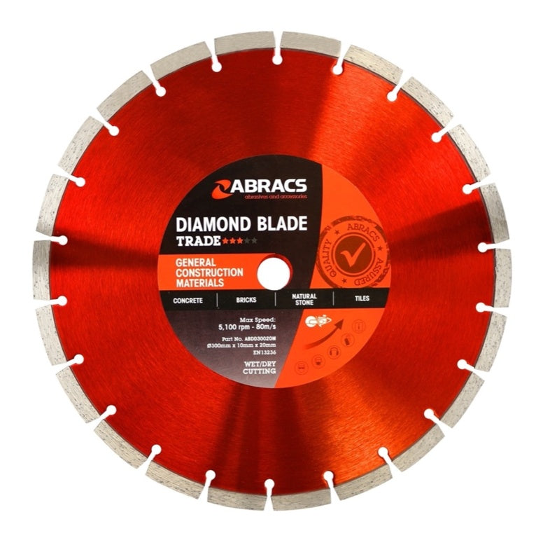 Abracs Trade Diamond Blade 300mm X 10mm X 20mm