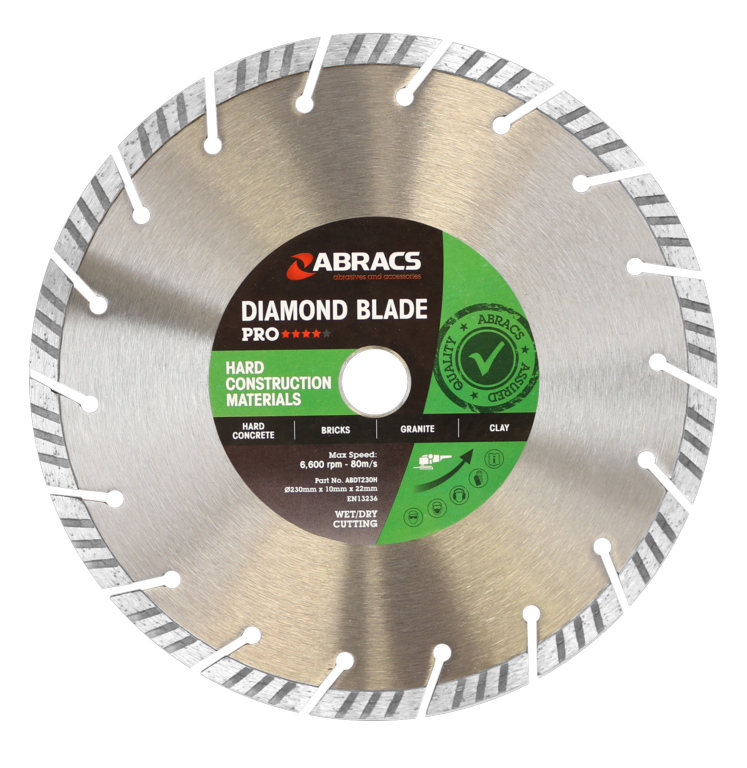 Abracs Hcm Pro Diamond Blade 230x10x22 230mm X 10mm X 22.23mm Pro Hard Construction Materials Diamond Blade