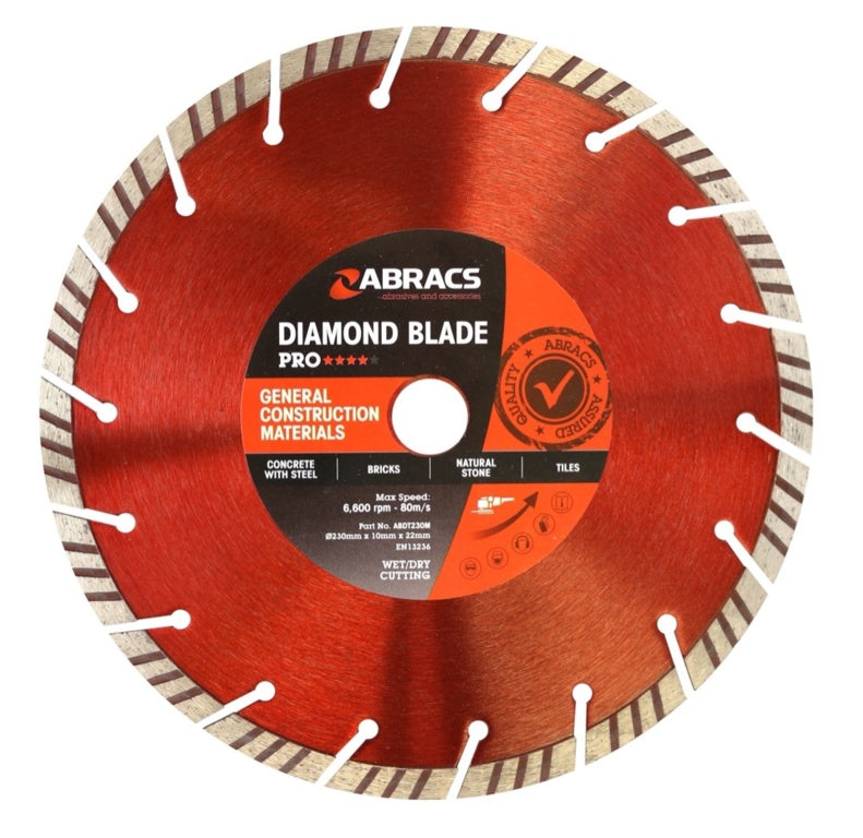 Abracs Gcm Pro Diamond Blade 230x10x22 115mm X 10mm X 22.23mm Pro General Construction Materials Diamond Blade