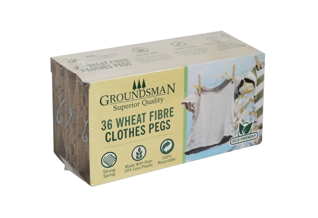 Groundsman Wheat Fibre Clothes Pegs Pack 36
