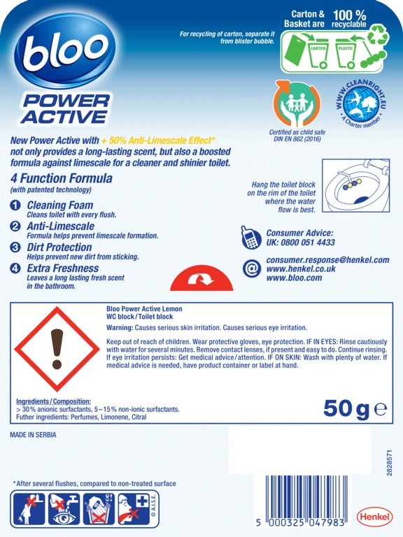 Bloo Power Active Clear Water Lemon