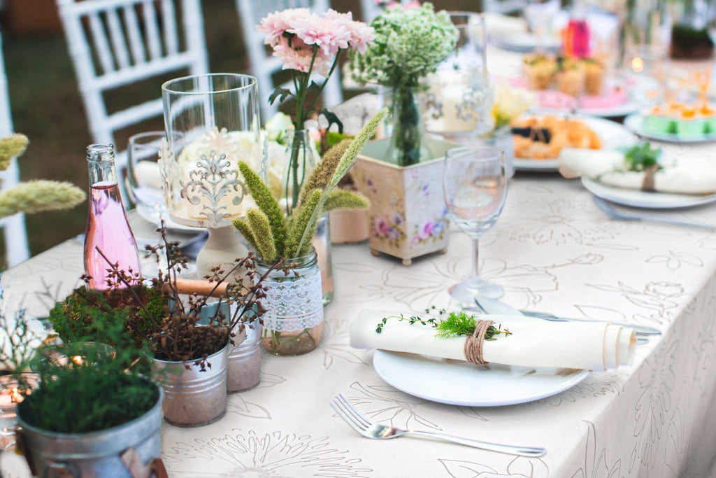 D C Fix�� Manhattan Tablecloth Palmas Nature 20m Roll X 140cm