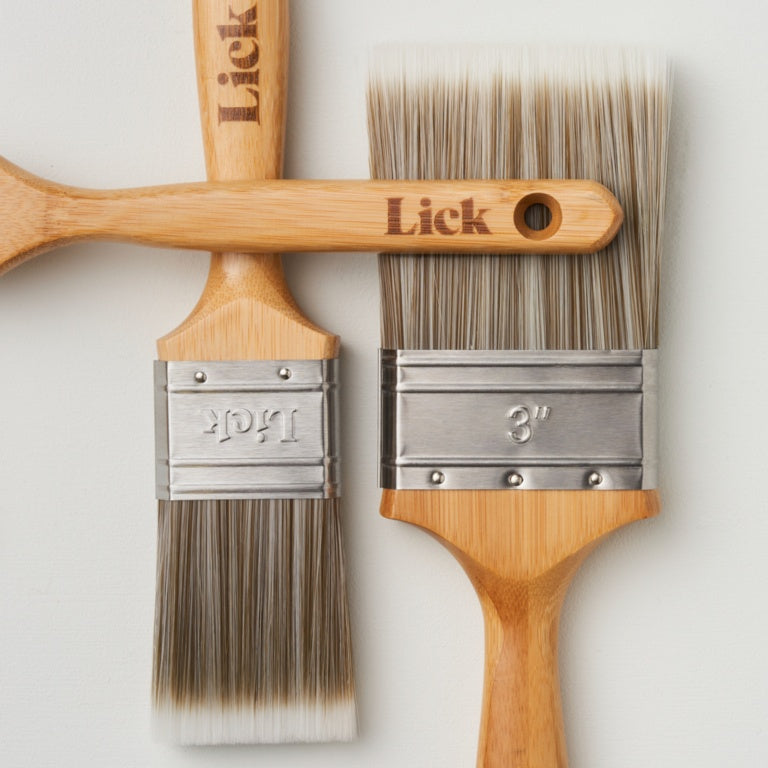 Lick Tools Bamboo Handle Brush Set 1.5" Angled / 2" Flat / 3" Flat