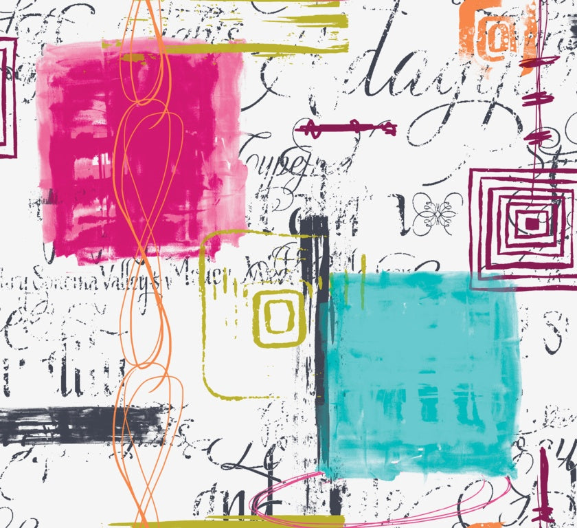 D C Fix�� Manhattan Tablecloth Lesley Turquoise & Pink 20m Roll X 140cm