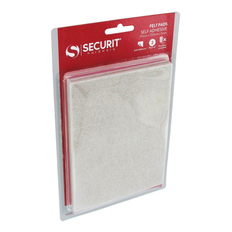 Securit Rectangular Felt Pads 110 X 150mm Pack 2