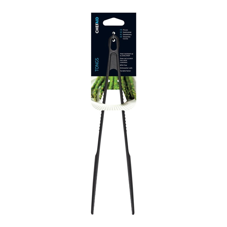 Chef Aid Black Nylon Tongs