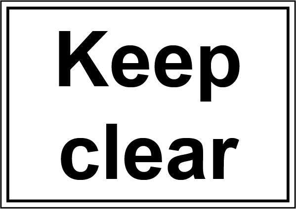 Smiths Architectural Keep Clear Sign 148mmx210mm