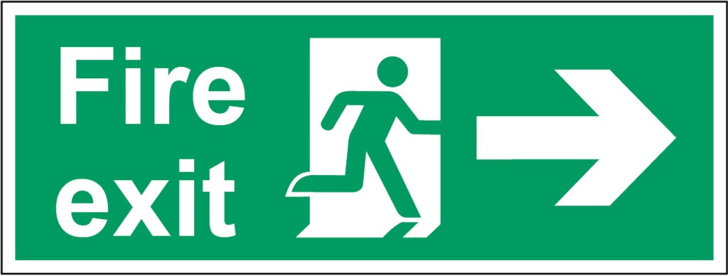 Securit Fire Exit Arrow Right 400mmx150mm