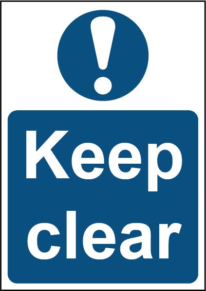 Smiths Architectural Keep Clear Blue Sign 148mmx210mm