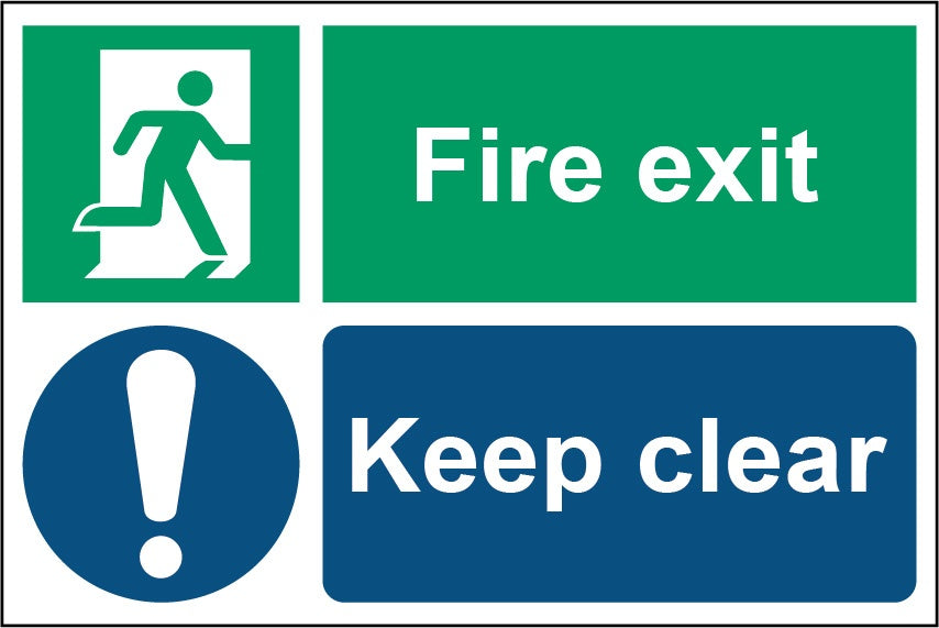 Smiths Architectural Fire Exit Keep Clear Sign 200x300mm