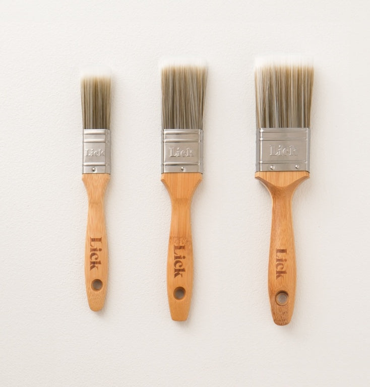 Lick Tools Bamboo Handle Flat Brush Set 1" Flat / 1.5" Flat / 2" Flat