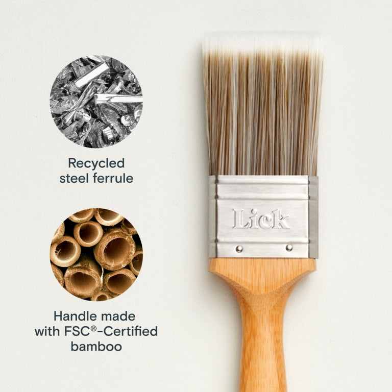Lick Tools Bamboo Handle Brush Set 1" Flat / 1.5" Flat X2 / 1.5" Angle Sash / 2" Flat