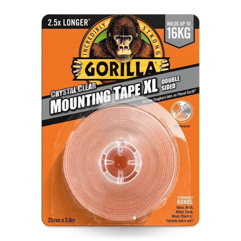 Gorilla Clear Mounting Tape Xl 25mm X 3.8m