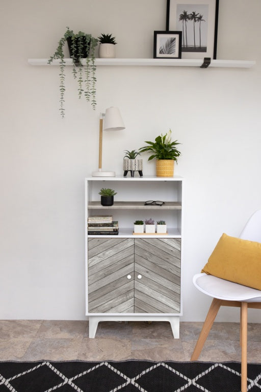 D C Fix�� Wood Chevron Grey Self Adhesive Film 67.5cm X 2m