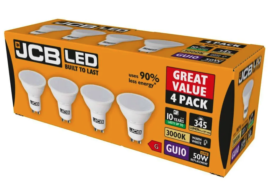 Jcb Gu10 3000k Warm White 5w Pack 4