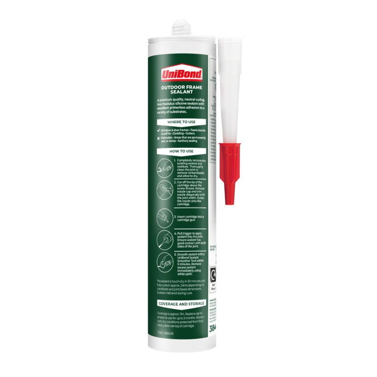 Uni Bond Outdoor Frame Sealant Cartridge 384g White