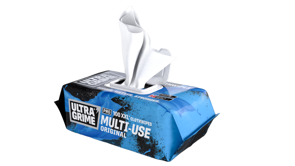 Ultragrime Pro Multi Use Cloth Wipes Xxl 100 Pack