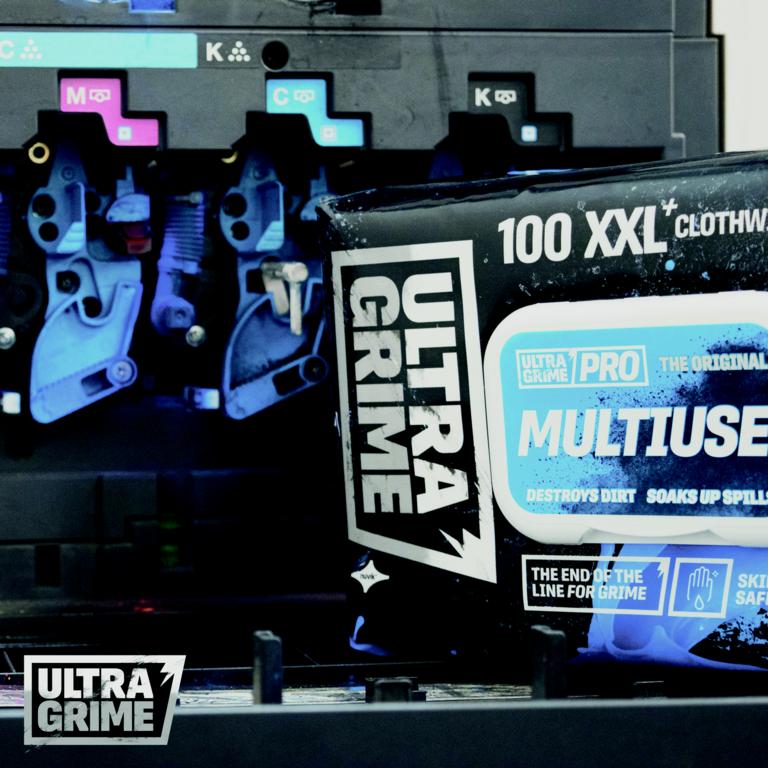 Ultragrime Pro Multi Use Cloth Wipes Xxl 100 Pack