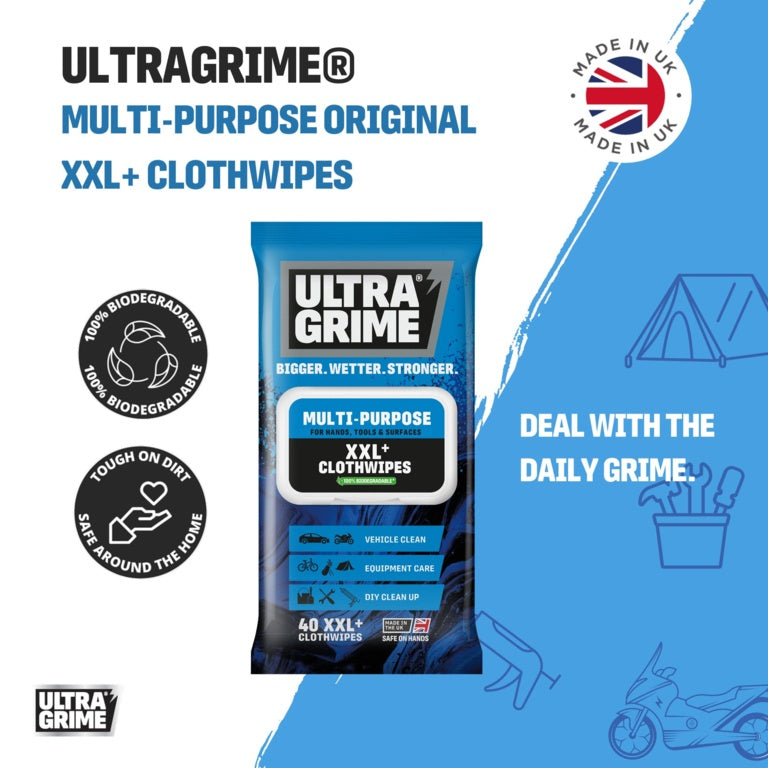 Ultragrime Life Multi Purpose Original Cloth Wipes Xxl 40 Pack
