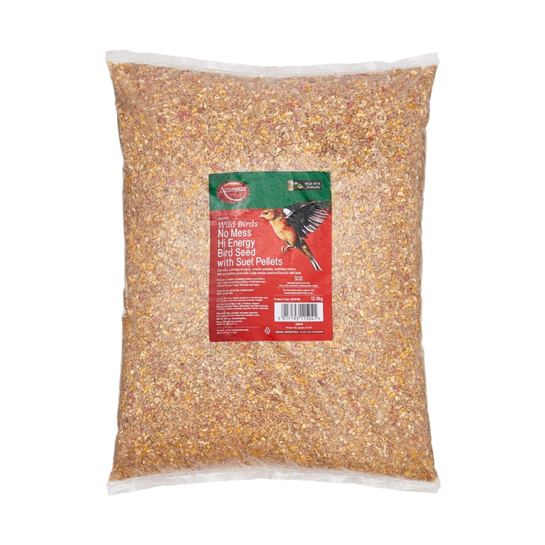 Ambassador Hi Energy No Mess Bird Seed With Suet Pellets 12.6kg